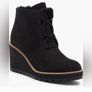 Eileen Fisher Alpine Genuine Shearling Lined Wedge Boot Size 6 NWOT